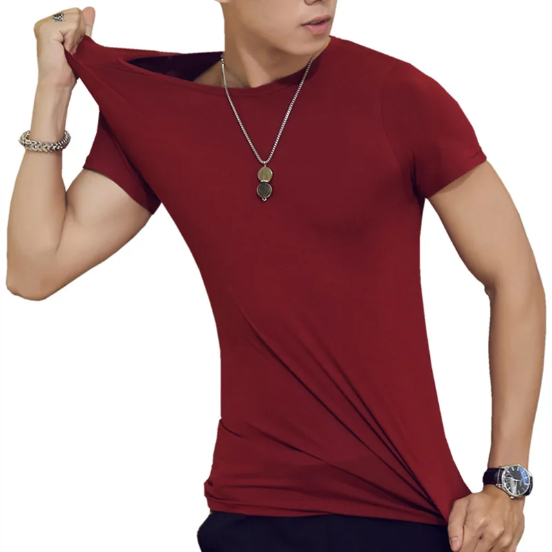 

Summer solid color men's T-shirt short sleeve men's T-shirt