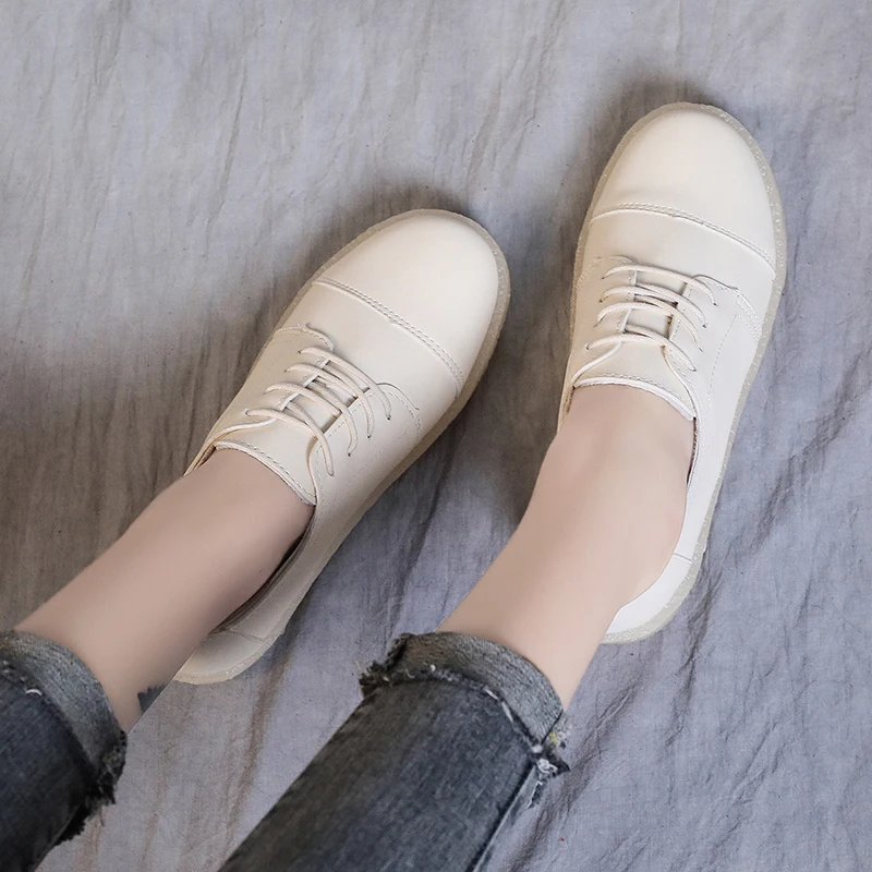 

Women Shoes Autumn Casual Female Sneakers All-Match Flats British Style Round Toe Oxfords Fall Cross New Dress Preppy Small Comf