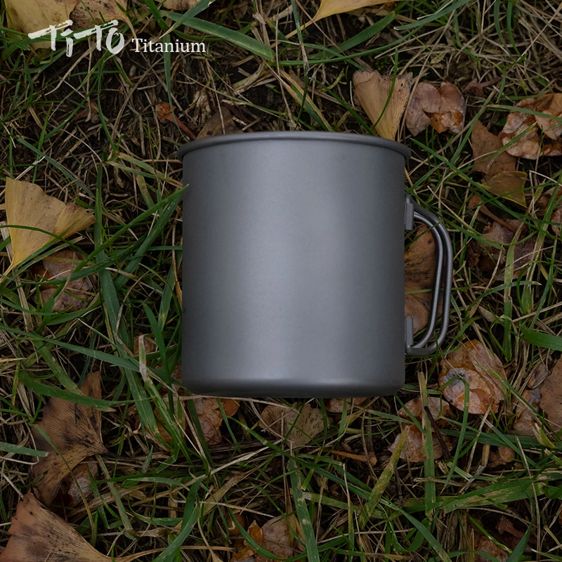 Портативная Ультралегкая чашка Тито из титана однослойная кружка с вытяжной