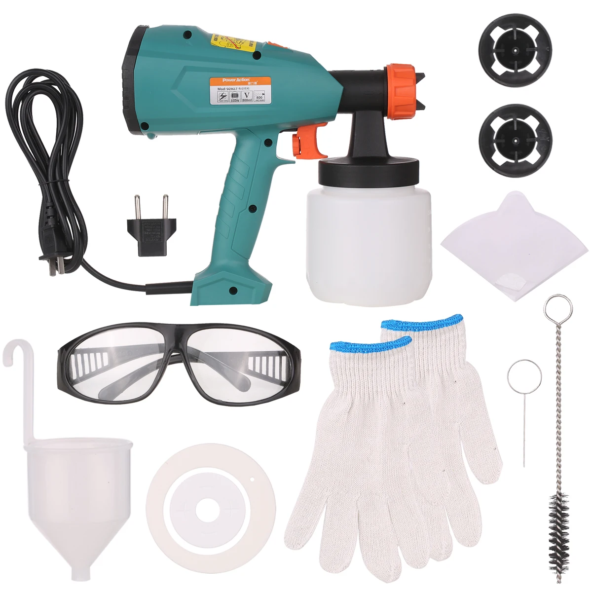 

Силовой распылитель краски-распылитель HVLP высокой мощности 550 Вт с контейнером 800 мл для покраски дома, шкафов, палуб, мебели