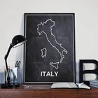 Карта Италии, карта меловой доски, контурная карта Италии, итальянская карта, итальянский домашний декор, итальянский плакат, итальянский настенный художественный подарок от