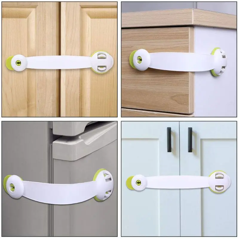 

6 Pcs Child Safety Cupboard Locks - Strong Adhesive Locks for Kitchen Cupboards Drawer Closet Refrigerator Trash Easy Install