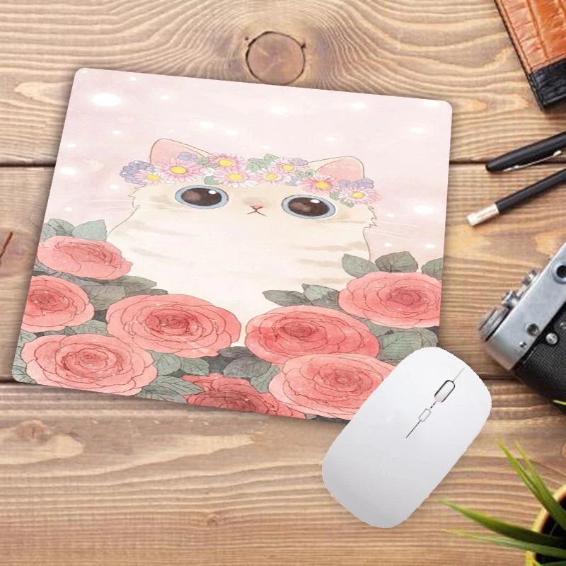 

Big Promotion Cute Cat Picture Anti-Slip Laptop Mice Pad Mat Mouse pads For Optical Laser Mouse Gamer Mousepad 22X18CM