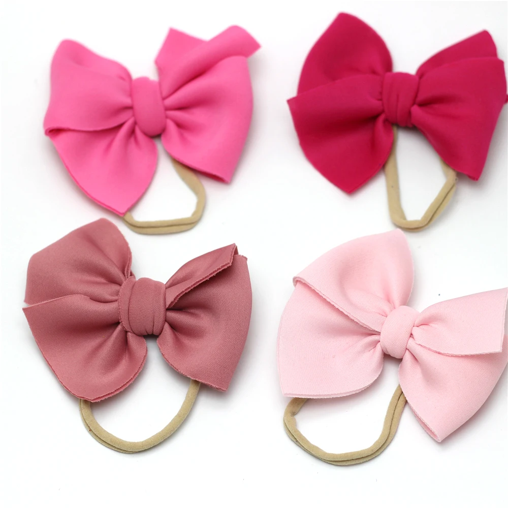 Нейлоновая повязка на голову с большим бантом для маленьких девочек Детские