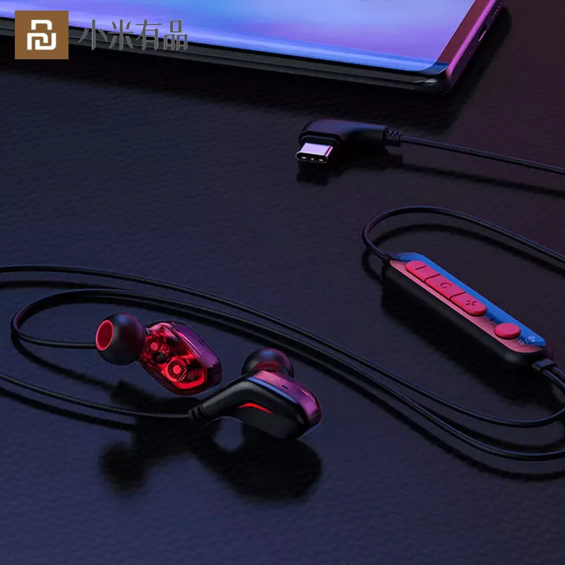 

Hot Youpin Immersive Virtual 3D Gaming Earphone RGB Circular Light Effect 2 Modes Comfortable Wear Type-C Adjustable Headphone