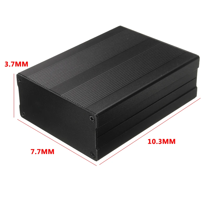 Черный алюминиевый корпус для электронных проектов DIY PCB коробка 100x76x35mm хранения