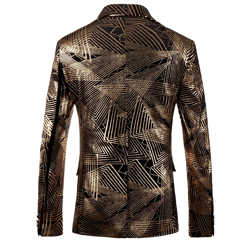 Мужской блейзер с золотыми полосками приталенный Блейзер для мужчин большой