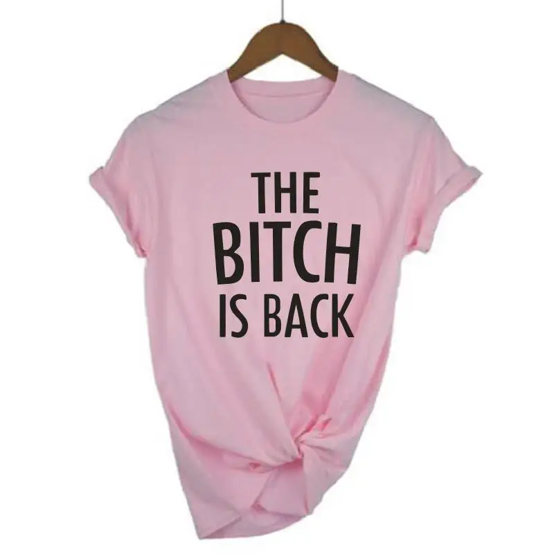 Женская хипстерская футболка с надписью The Bitch Is Back|Футболки| |
