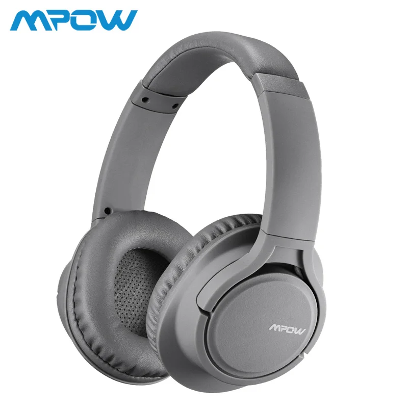 Grey Mpow H7 беспроводные/проводные наушники Bluetooth гарнитура с микрофоном для планшета, телевизора, ПК, мобильных телефонов с мягкими протеиновыми амбушюрами - Цвет: Grey