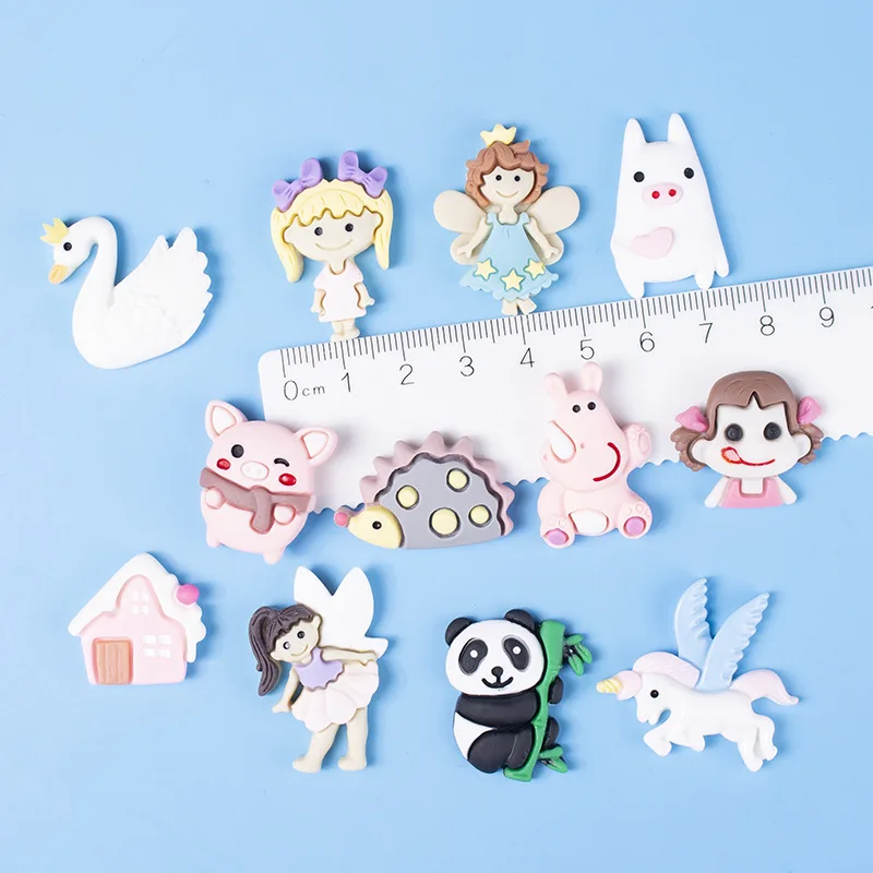 10 шт полимерные Стразы плоские с оборота кабошон принцессы Kawaii крыльями ангела
