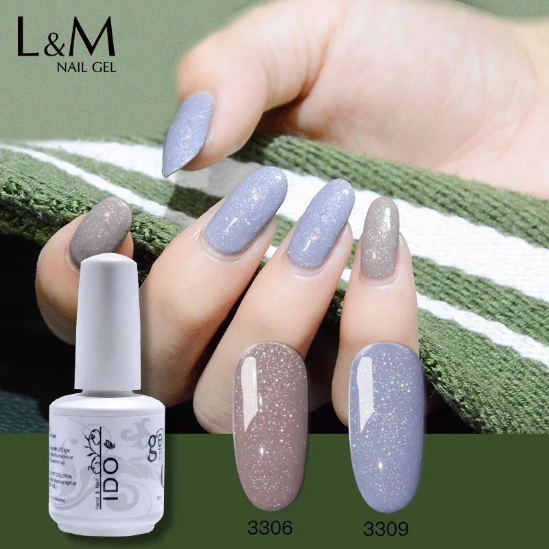 IDO 24 шт./компл. УФ-гель Новое поступление песочный цвет с радужным блестящим