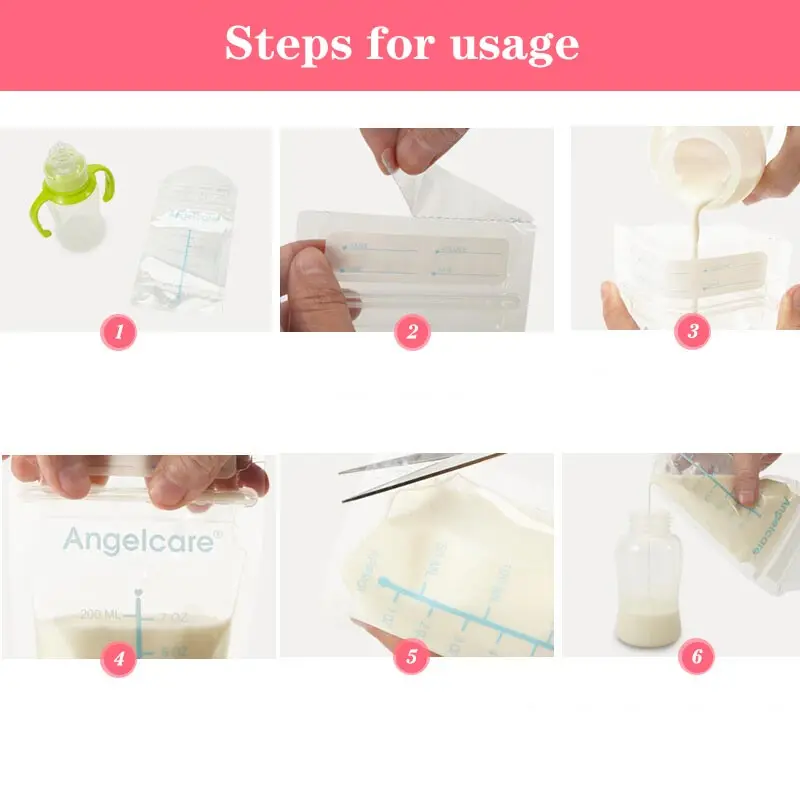 50 шт. одноразовые практичные и удобные пакеты для заморозки грудного молока 250