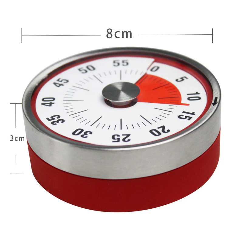 

Kitchen Timer Magnetic Mechanical Cooking Alarm Counter Clock Steel Manual Countdown Baking Reminder HK3