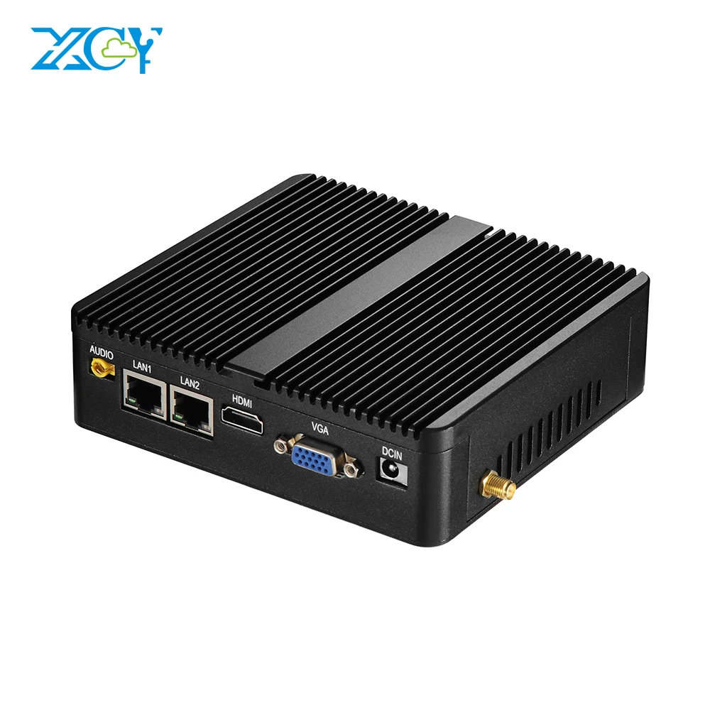 Xcy Мини ПК Intel Core i3 4010Y Celeron n4100 j4105 Quad Dual Lan 2 * Com безвентиляторный мини компьютер Windows