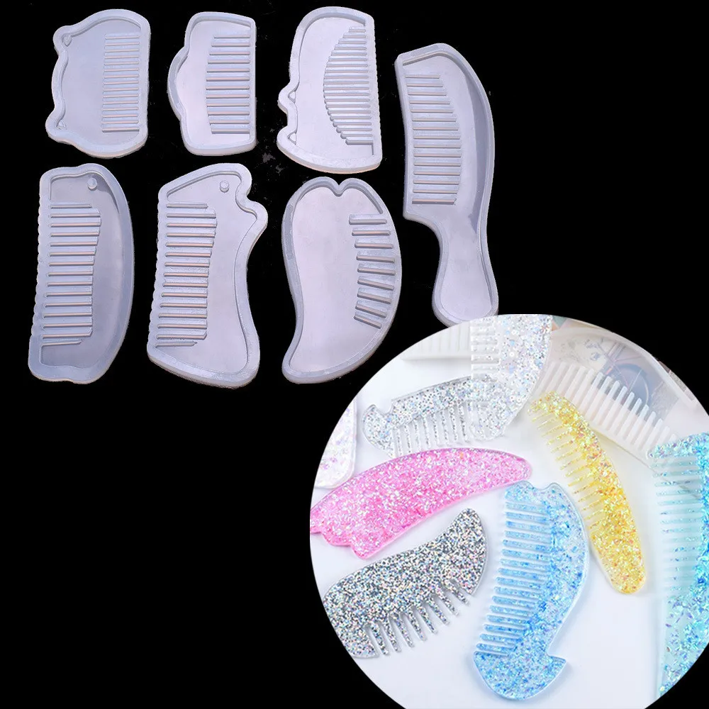 

3D Transparent Silicone Comb Mold Epoxy Resin Molds For DIY Jewelry Making Tools