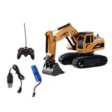 RC Excavator Bulldozer Toy 1:24 Truck Crane Electric Vehicle Kid Gift Mini Remote Control Alloy Plas