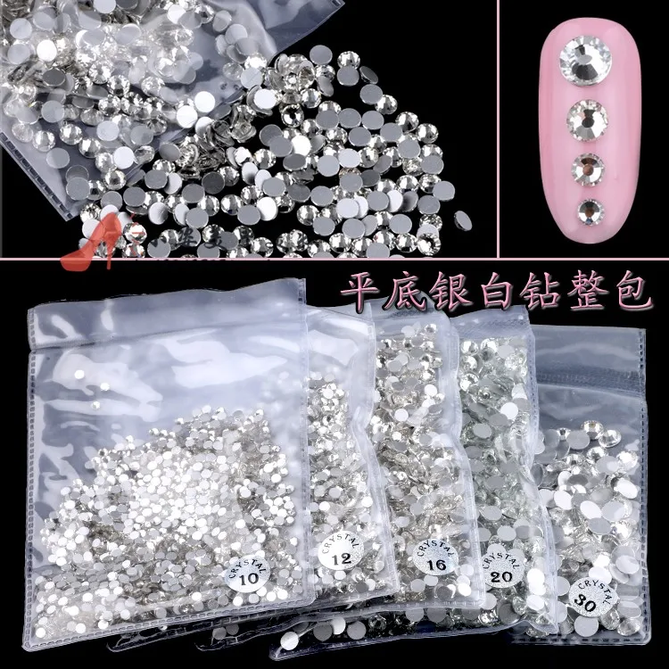Стразы для дизайна ногтей кристально прозрачные стразы с плоской задней