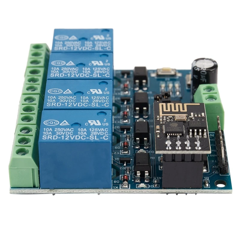 12V ESP8266 Four Ways Wifi Relay IOT Smart Home Cepphone APP Remote Control Switch | Электроника