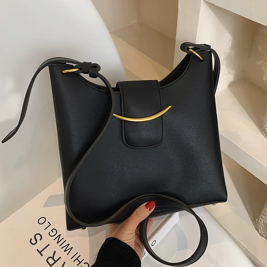 

Vintage Small Messenger Bucket Bag Designer Women 2021 Shoulder Handbags Luxury PU Leather Casual Crossbody Bag Women's Handbag
