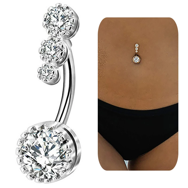 

Crystal Belly Piercing Button Rings Bar Barbell Drop Dangle Navel Rings Nombril Ombligo Ring Women Men Body Jewelry