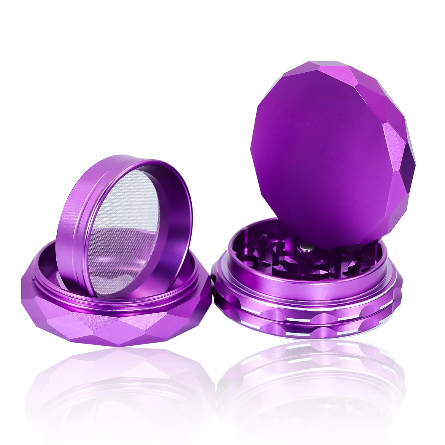 

Aluminum Alloy 63MM 4 Piece Smoking Pipe Metal Tobacco Herb Grinder Smoking Accessories