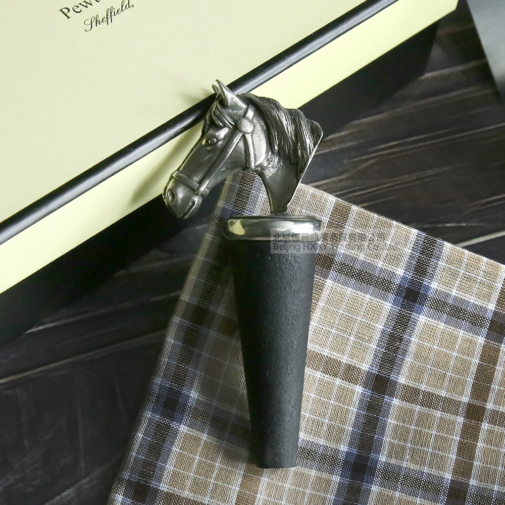 

English Pewter-Horse Bottle Stopper - BOT211- Lead-Free Pewter Handmade in UK