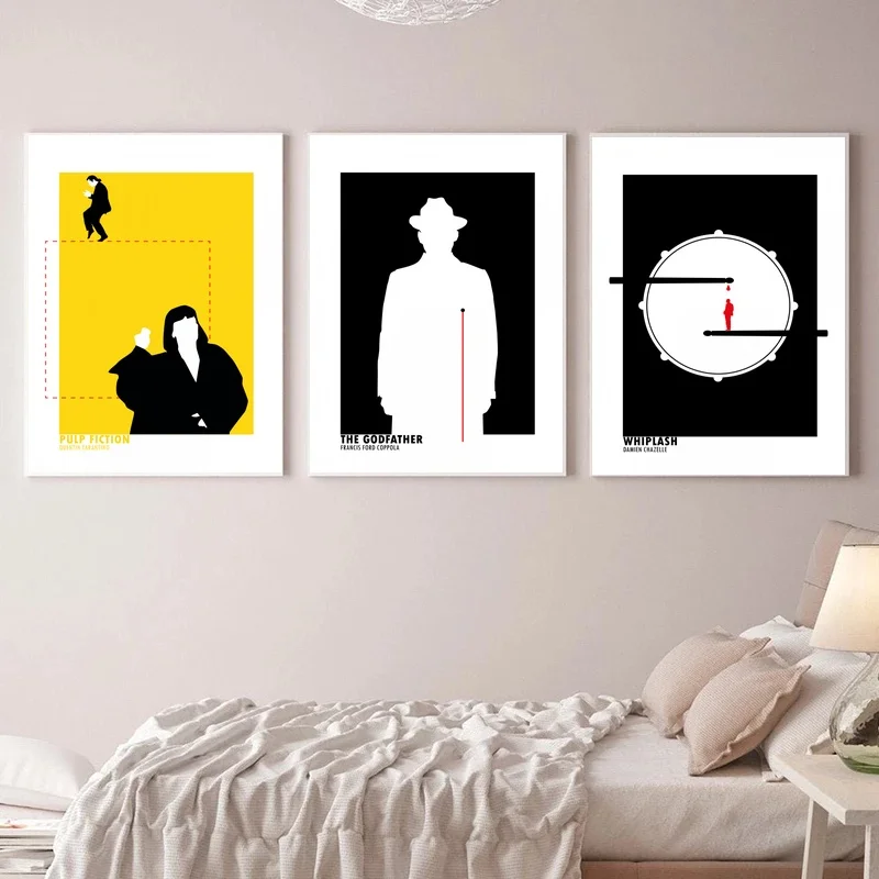 

Толстая художественная литература, Крестный отец, минималистичный кино Whiplash, плакат на холсте