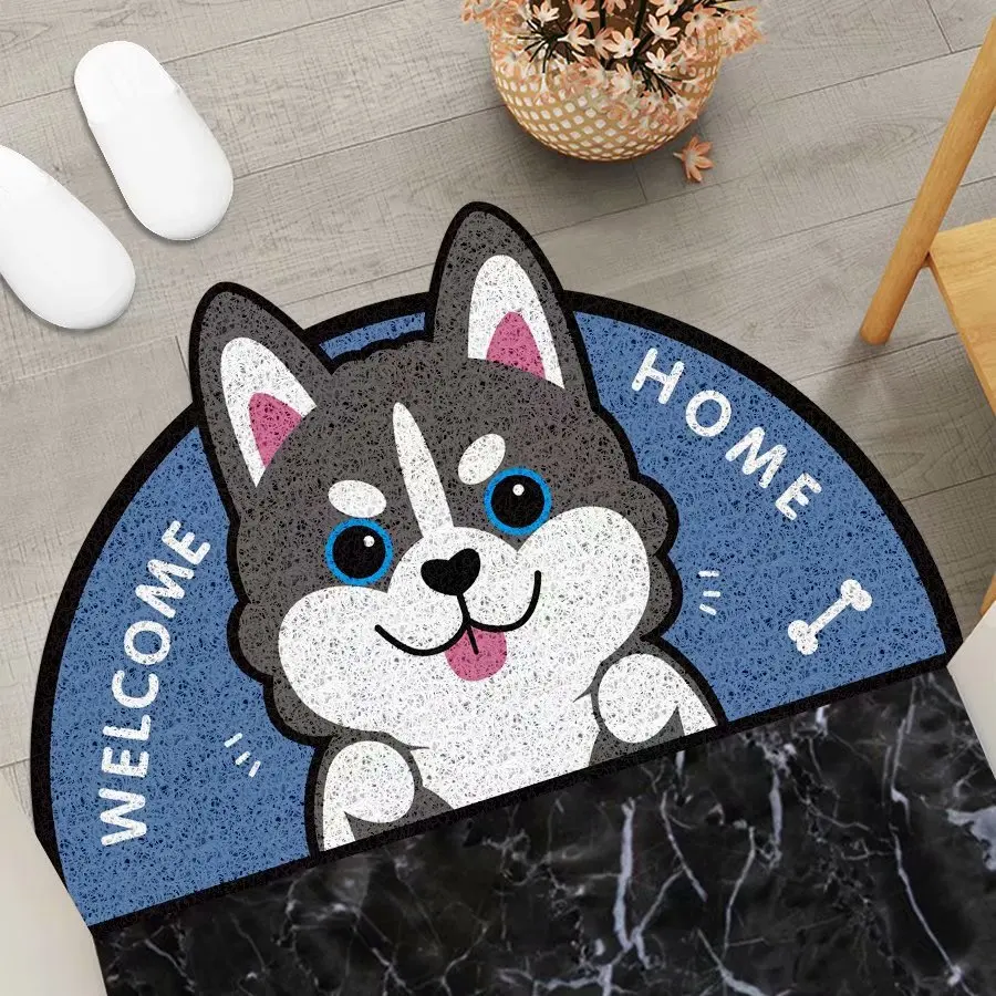 

Wire Loop Entrance Doormat Cartoon Welcome Door Mat 2022 New Hot Sale Semicircle Footpad Floormat Kitchen Bath Anti-slip Mats