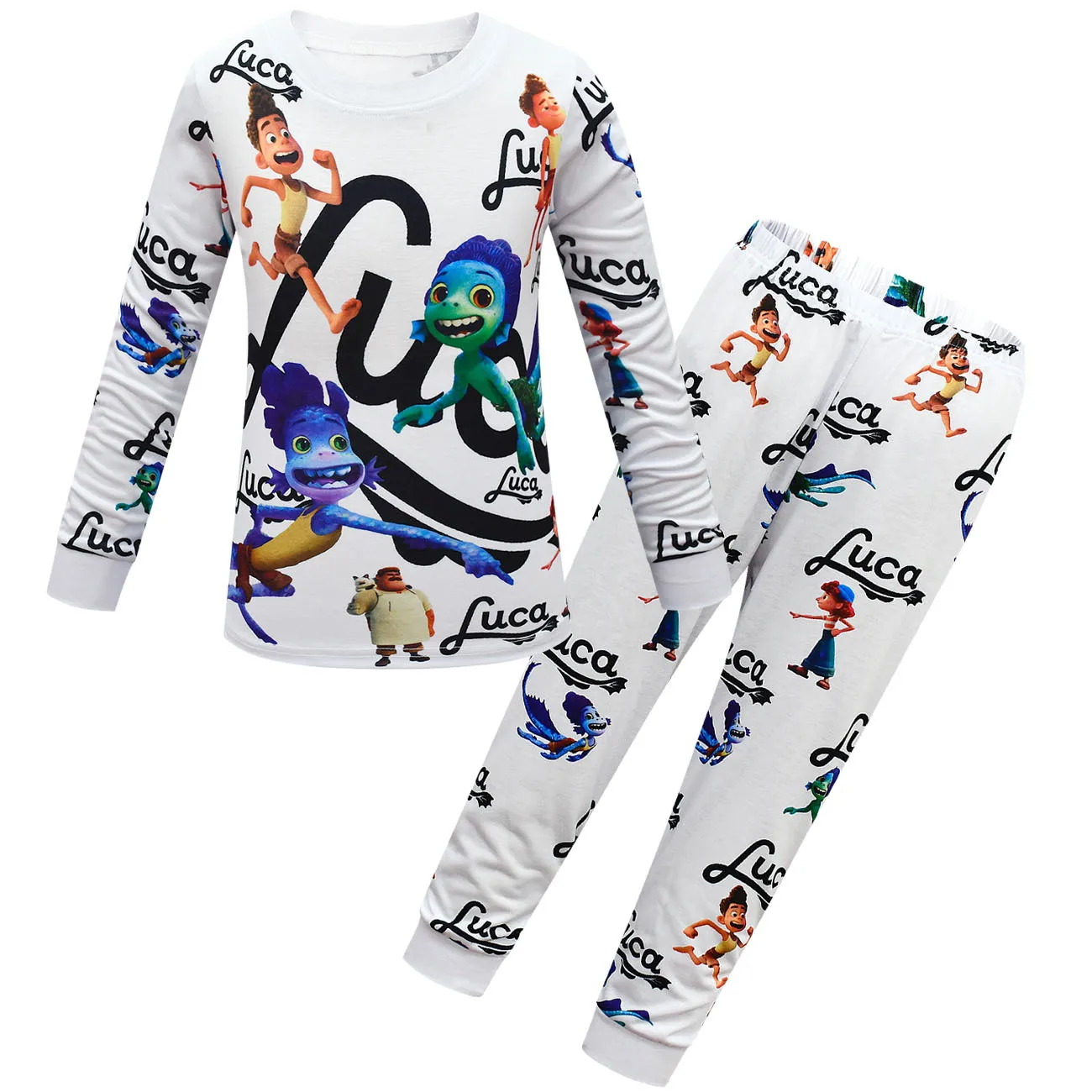 

Luca Sea Monster Costume For Kids Girls Hoodies Sets Boys Tops&Pants Homewear Children's Cartoon Long Sleeve Pyjamas Sleepwear