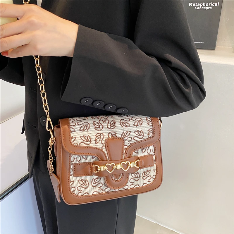 

Fashion Small PU Leather Crossbody Messenger Bag for Women 2021 New Female Chain Luxury Trendy Shoulder Handbags Purses Bag