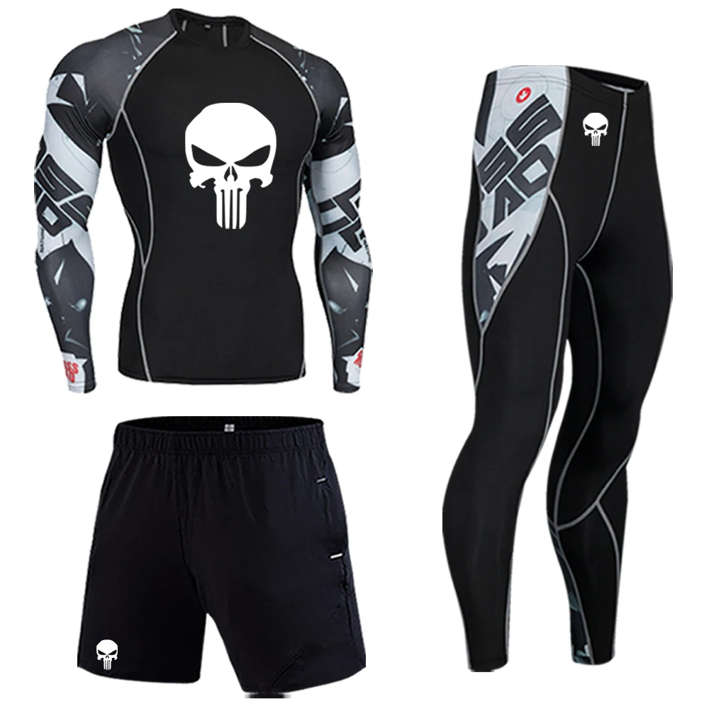 

Men's brand clothes sportswear compression suit rashgard men's autumn and winter long-sleeved leggings training leggings T-shirt