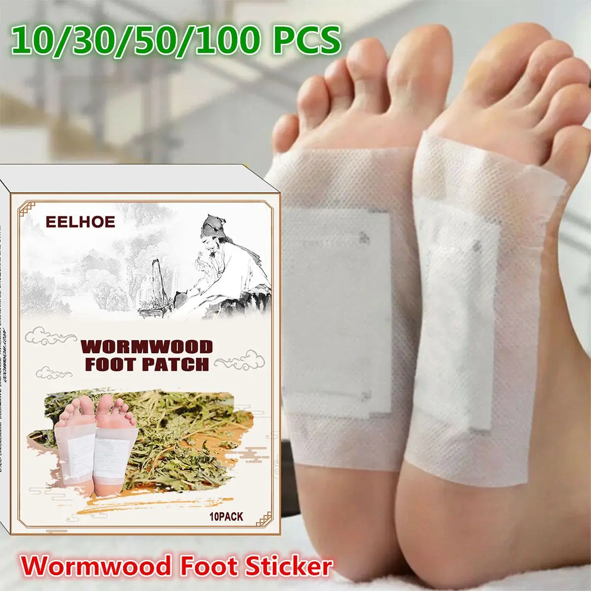 

10/30/50/100 Pcs Slimming Foot Patch Massage Detox Wormwood Bamboo Vinegar Bellflower Foot Patches Remove Toxin Health Care Pads