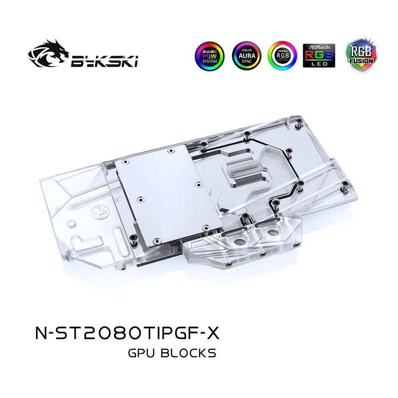 Водяной блок Bykski для ZOTAC RTX2080TI-8GD6 PGF / 2080Ti AMP Extreme Full Cover Copper радиаторный