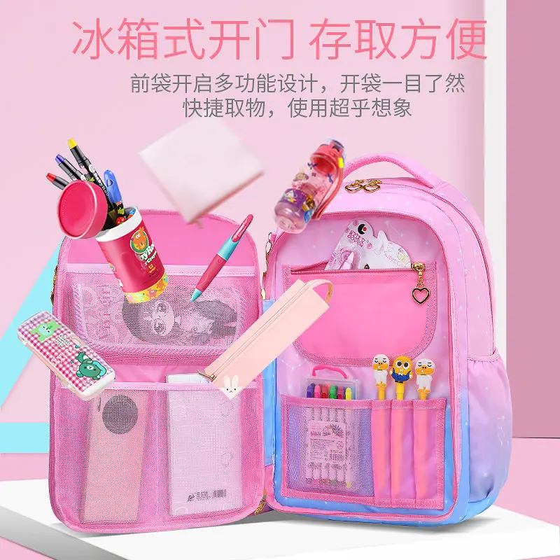 

New Disney Waterproof School Backpack Alice Girls School Travel Backpack Lightiweight Durable Students School Backpacks Gifts