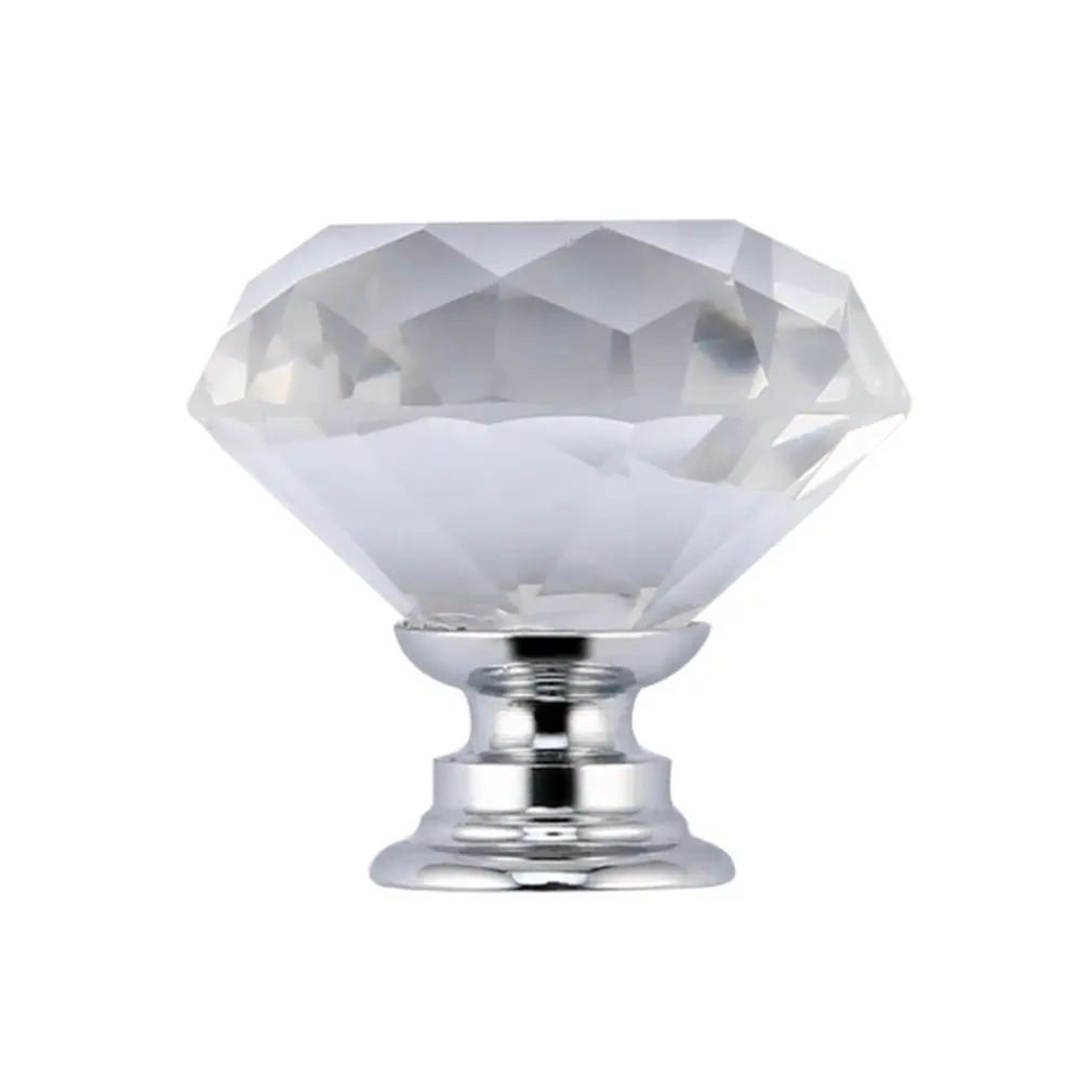 1 шт. 30/40 мм Хрустальные стеклянные дверные ручки в форме бриллианта прозрачные