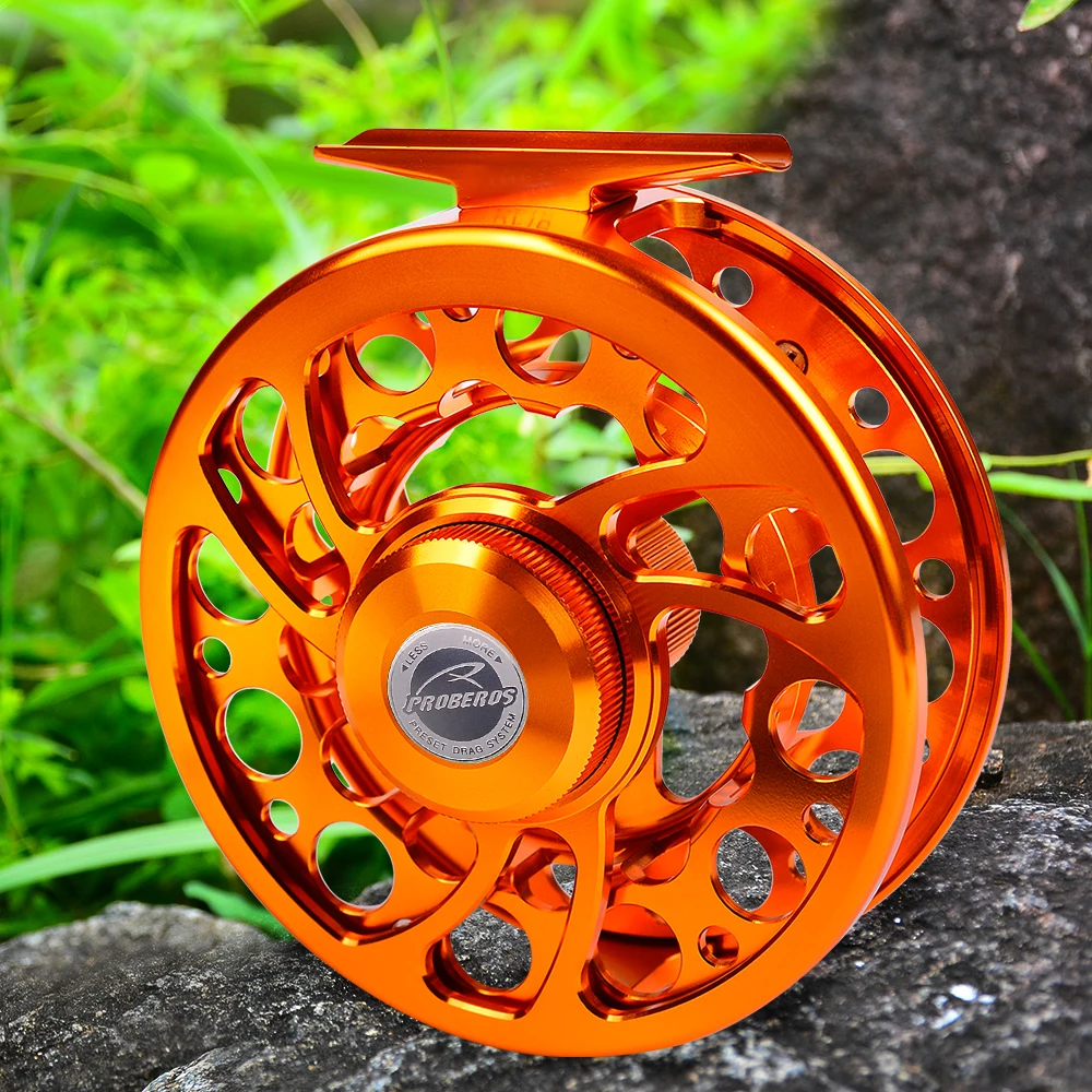 

PROBEROS Fishing Fly Wheel 5/7 7/9 9/10 WT Fly Fishing Reel CNC Machine Cut Large Arbor Die Casting Aluminum Fly Reel