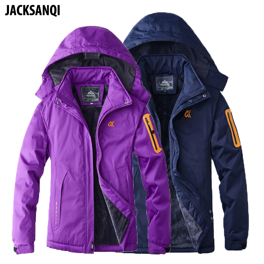JACKSANQI мужские и женские толстые флисовые водонепроницаемые куртки зимние