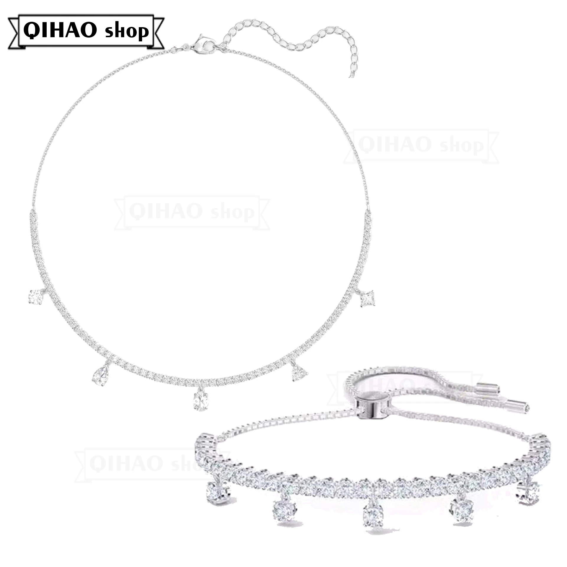 

SWA Fashion Jewelry Exquisite Noble Crystal Necklace Charming Lady Necklace Romantic Gift For Girlfriend