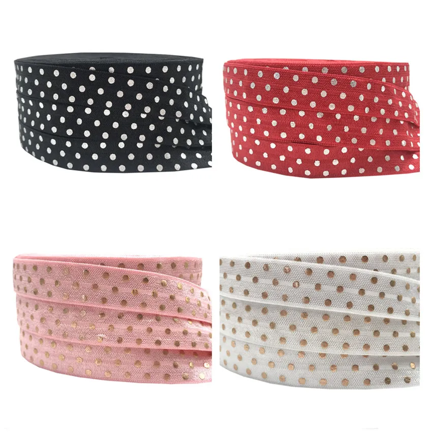 Набор из серебристого и золотого Фольга Pollka точка печати на голову эластичная