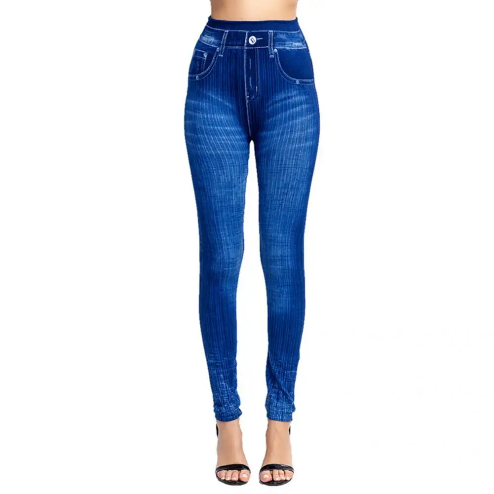 

Sexy Women's jeans 2021 Printed Butt Lift Leggings Autumn Faux Girls Denim High Waist Pants Imitation for Daily Wear Clothing