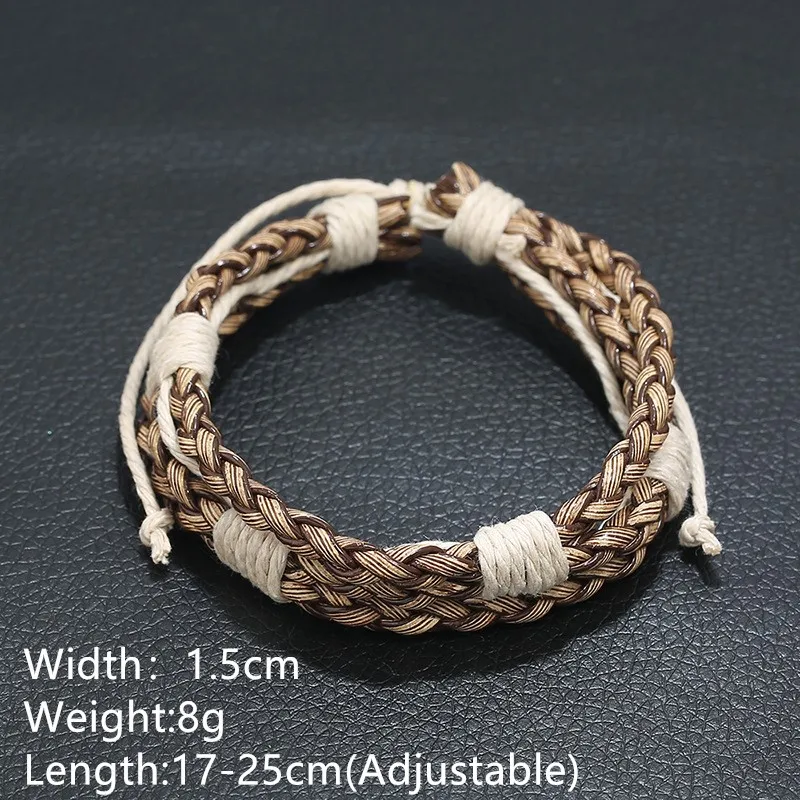 Веревочный мужской ручной модный браслет многоцветные манжеты 1 штука простой
