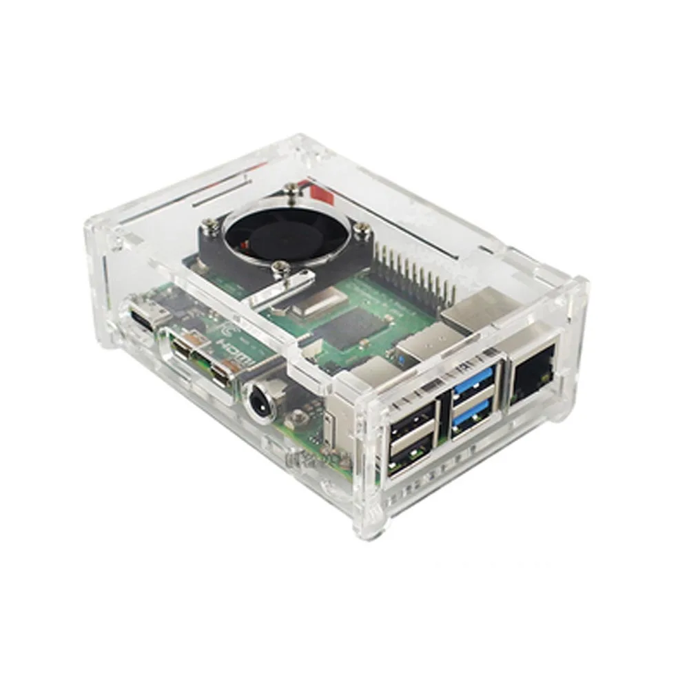 Raspberry PI 4 Модель B акриловый чехол с охлаждающим вентилятором+ 32 ГБ sd-карта+ 5 В 3A мощность+ радиатор+ HDMI для Raspberry pi 4B