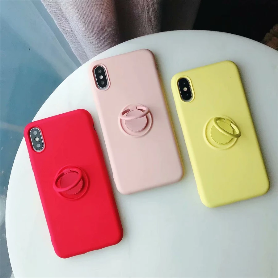Магнитный держатель кольца для телефона для iPhone XS MAX XR X 8 7 6 6S Plus тонкие Чехлы вращение на 360 градусов Автомобильный держатель Крышка