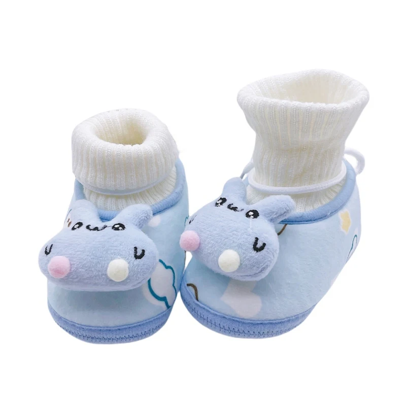 

Bobora Infant Newborn Bedroom House Slippers Winter Crib Toddler Non-Slip Soft Sole Shoes 0-18M Baby Boys Girls Cozy Booties