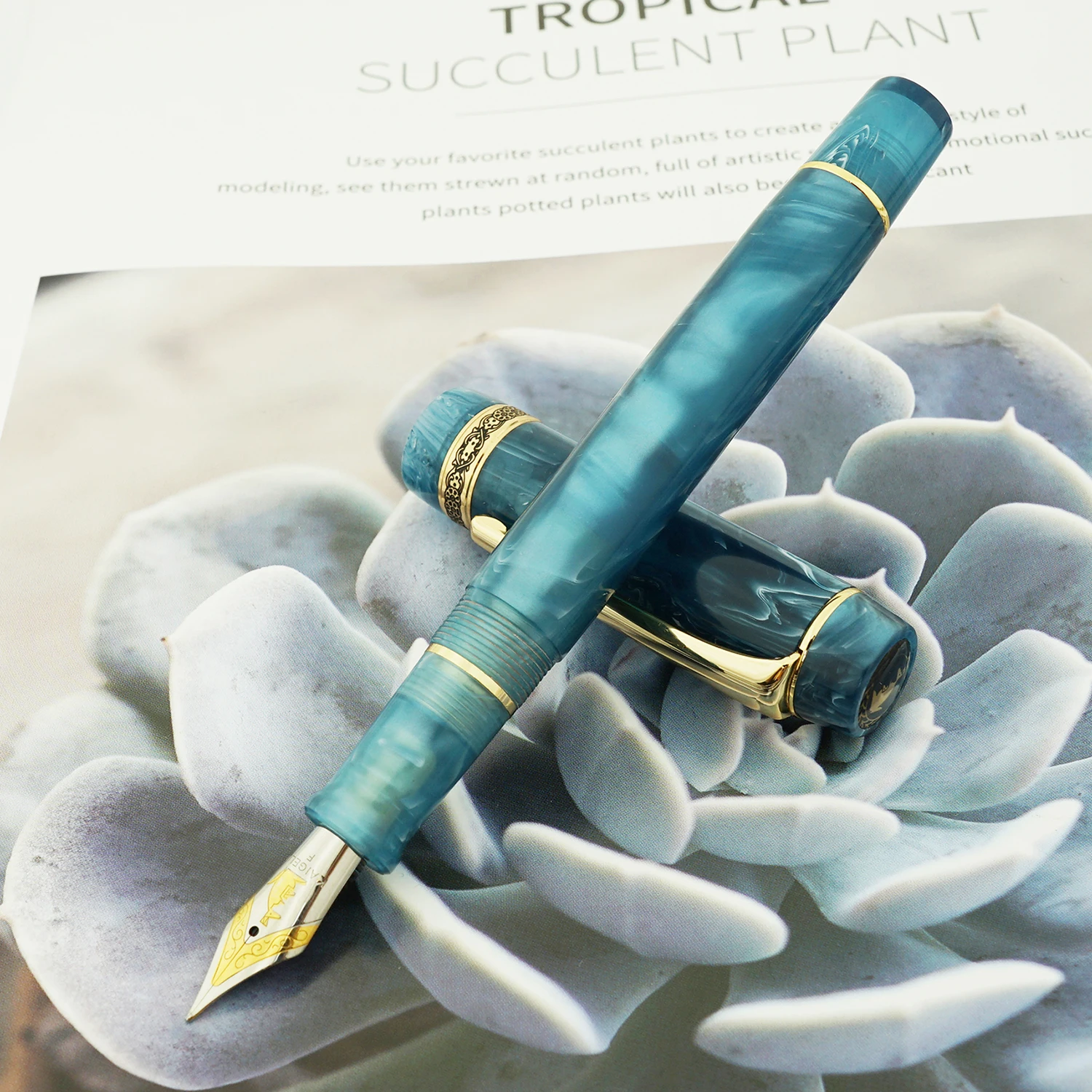 Kaigelu 316A Celluloid Fountain Pen Beautiful Blue Patterns Iridium EF/F/M Nib Writing Ink Office Business School Gift | Канцтовары для