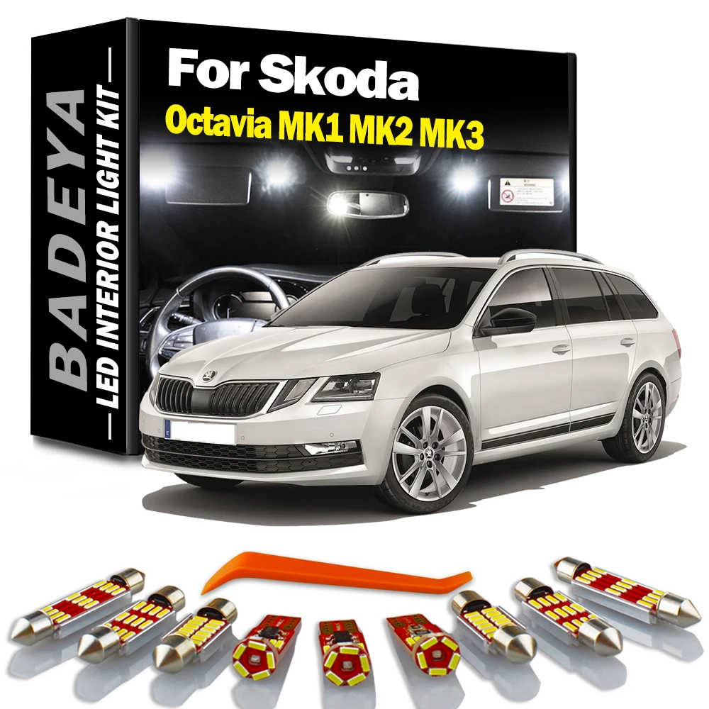 

BADEYA Canbus LED Interior Map Dome Trunk Light Kit For Skoda Octavia MK1 MK2 MK3 1 2 3 Sedan Combi Vehicle Lamp Car Led Bulbs