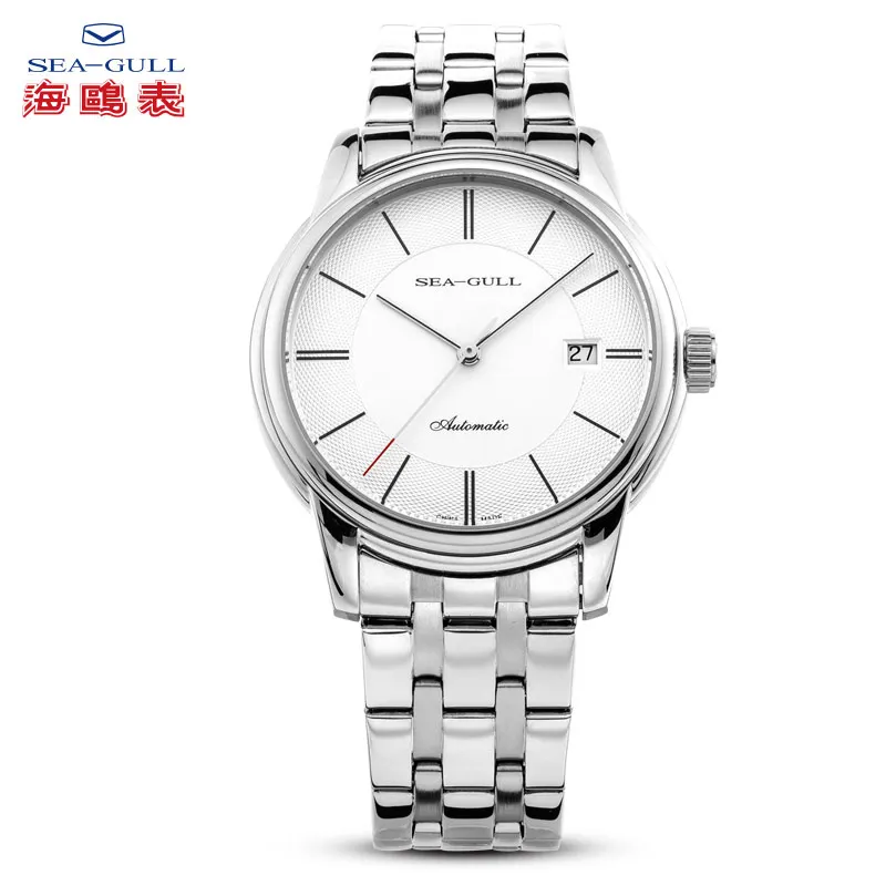 

Seagull Watch Men's Automatic Mechanical Watch Calendar 50m Waterproof Leather Buckle Sapphire Men's Watch D816.405