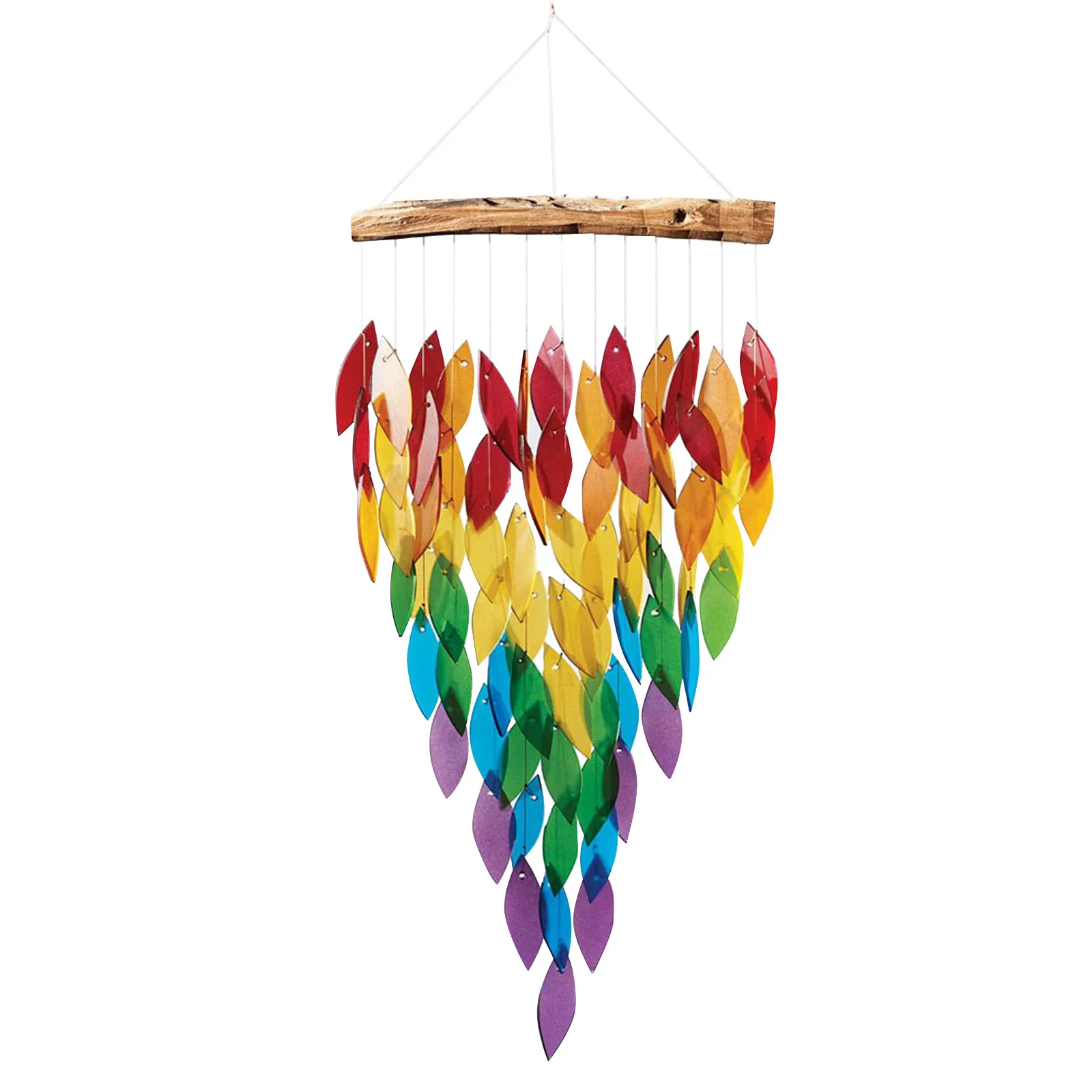 

New Creative Rainbow Wooden Wind Chimes Outdoor Garden Ornaments Home Birthday Party Decorations Scene Layout Props Ornaments