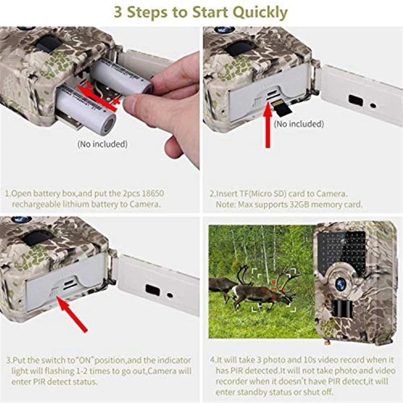 Trail игровая камера 1080P Hd Ir Led охотничья водонепроницаемая дикая природа 950Nm Infared