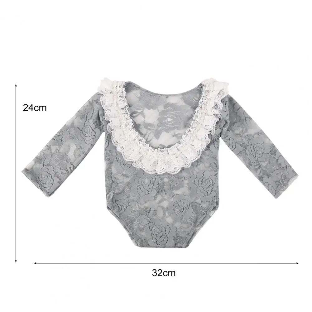 Pelele con estampado de flores para ni&ntilde;os peque&ntilde;os, vestido con textura suave, pelele para beb&eacute; de encaje, accesorios de fotograf&iacute;a para estudio de fotograf&iacute;a, trajes para beb&eacute;s-1